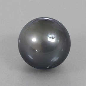 Perla Gris oscuro natural de 13.20 ct, Esfera / Bola, Opaco