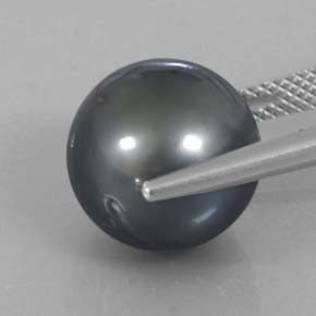 Perla Gris oscuro natural de 13.20 ct, Esfera / Bola, Opaco