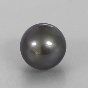 Perla gris natural de 12,75 ct, esfera / bola, opaco