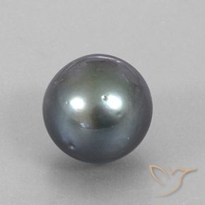 Perla gris natural de 12,49 ct, esfera / bola, opaco