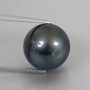 Perla gris natural de 12,65 ct, esfera / bola, opaco