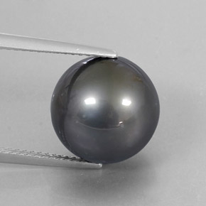 Perla plateado natural de 13,13 ct, esfera / bola, opaco