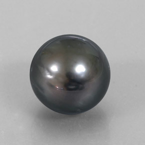 Perla Plateado oscuro natural de 14.52 ct, Esfera / Bola, Opaco