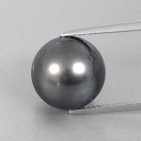 Perla gris natural de 13,13 ct, esfera / bola, opaco