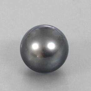 Perla gris natural de 13,13 ct, esfera / bola, opaco