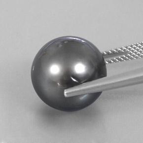 Perla gris natural de 13,13 ct, esfera / bola, opaco