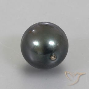Perla Gris oscuro natural de 13.49 ct, Esfera / Bola, Opaco