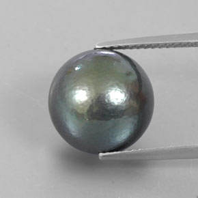 Perla gris natural de 13,23 ct, esfera / bola, opaco