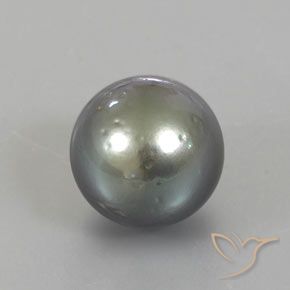 Perla Gris oscuro medio natural de 12.95 ct, Esfera / Bola, Opaco