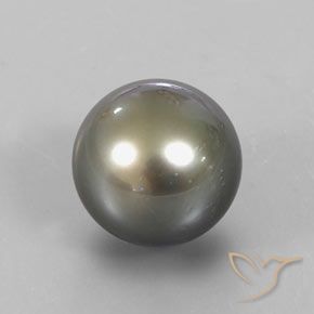 Perla Gris oscuro medio natural de 13.25 ct, Esfera / Bola, Opaco