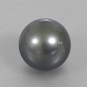 Perla gris natural de 13,23 ct, esfera / bola, opaco