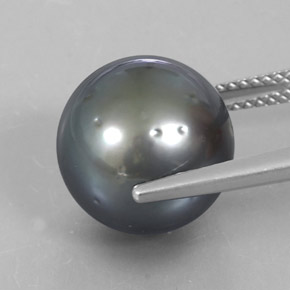 Perla Plata natural de 13.97 ct, Esfera / Bola, Opaco