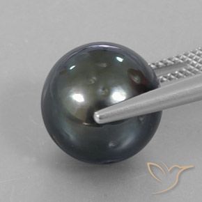 Perla Gris oscuro natural de 13.05 ct, Esfera / Bola, Opaco
