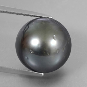 Perla gris natural de 16,38 ct, esfera / bola, opaco