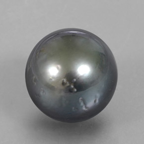 Perla gris natural de 16,38 ct, esfera / bola, opaco