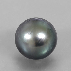 Perla Gris oscuro natural de 12.55 ct, Esfera / Bola, Opaco