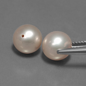 Gemas de perla rosa natural de 6,24 ct, esfera / bola, opaco