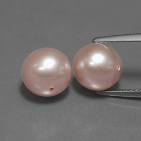 Gemas de perla rosa natural de 6,89 ct, esfera / bola, opaco