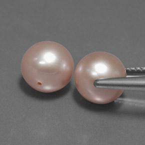 Gemas de perla rosa natural de 6,89 ct, esfera / bola, opaco
