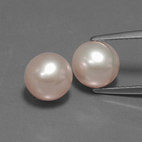 Gemas de perla rosa natural de 6,07 ct, esfera / bola, opaco
