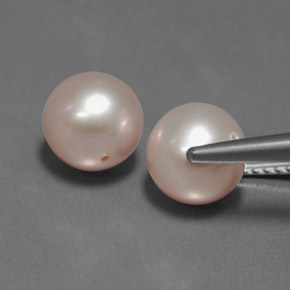 Gemas de perla rosa natural de 6,07 ct, esfera / bola, opaco