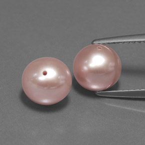 Gemas de perla rosa natural de 5,72 ct, esfera / bola, opaco