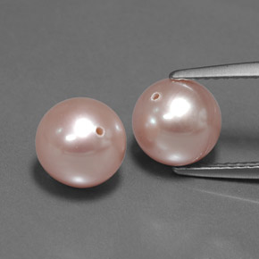 Gemas de perla rosa natural de 6,61 ct, esfera / bola, opaco