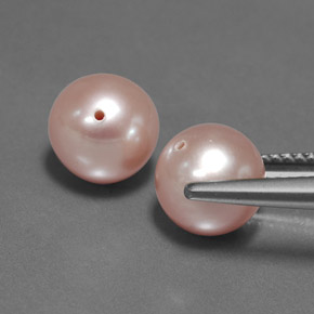 Gemas de perla rosa natural de 6,61 ct, esfera / bola, opaco