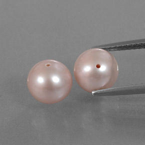Gemas de perla rosa natural de 6,03 ct, esfera / bola, opaco