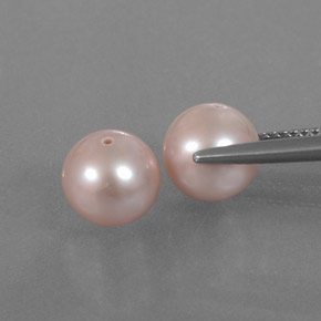 Gemas de perla rosa natural de 6,03 ct, esfera / bola, opaco