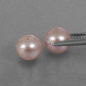 Gemas de perla rosa natural de 6,09 ct, esfera / bola, opaco
