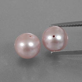 Gemas de Perla Rosado plateado natural de  ct, Esfera / Bola, Opaco