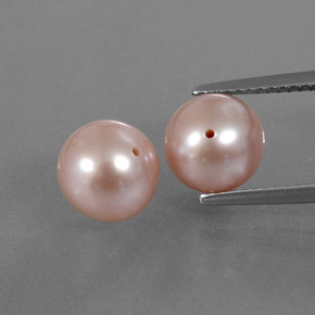 Gemas de perla rosa natural de 7,10 ct, esfera / bola, opaco