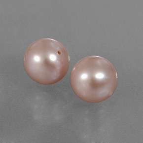 Gemas de perla rosa natural de 7,10 ct, esfera / bola, opaco