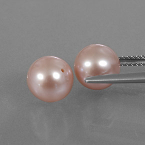 Gemas de perla rosa natural de 7,10 ct, esfera / bola, opaco