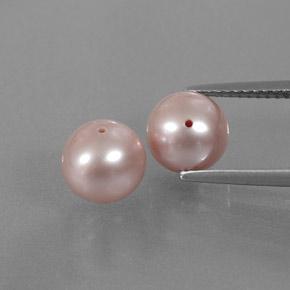 Gemas de perla rosa natural de 5,94 ct, esfera / bola, opaco