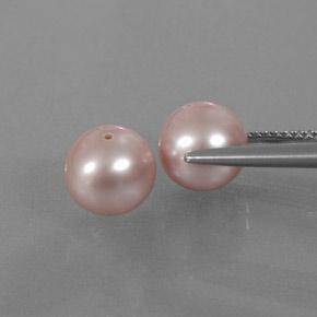 Gemas de perla rosa natural de 5,94 ct, esfera / bola, opaco
