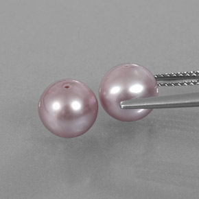 Gemas de perla rosa natural de 6,22 ct, esfera / bola, opaco
