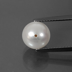Perla blanco natural de 3,93 ct, esfera / bola, opaco