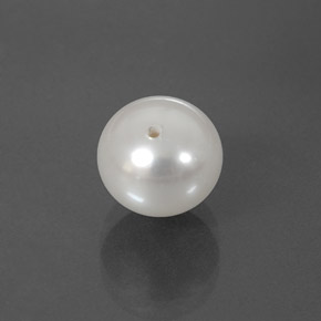 Perla blanco natural de 3,93 ct, esfera / bola, opaco
