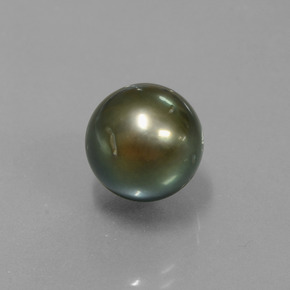 Perla Gris oscuro natural de 9.57 ct, Esfera / Bola, Opaco