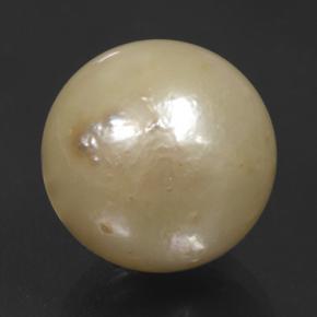Perla Dorado claro natural de 11.74 ct, Esfera / Bola, Opaco