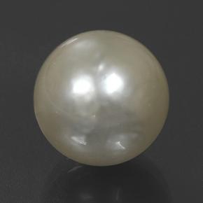 Perla Crema natural de 10.48 ct, Esfera / Bola, Opaco