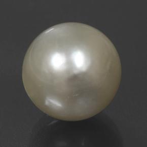 Perla Crema natural de 10.48 ct, Esfera / Bola, Opaco