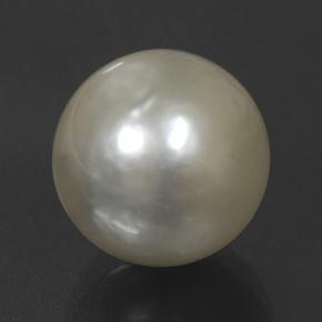 Perla Crema natural de 10.48 ct, Esfera / Bola, Opaco
