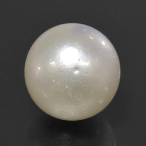 Perla Blanco apagado natural de 11.51 ct, Esfera / Bola, Opaco