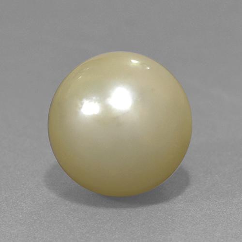 Perla Amarillo claro natural de 11.42 ct, Esfera / Bola, Opaco