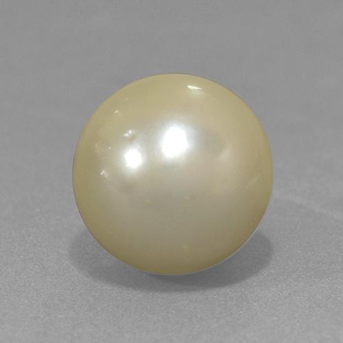 Perla Amarillo claro natural de 11.42 ct, Esfera / Bola, Opaco