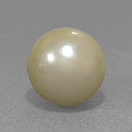 Perla Amarillo claro natural de 11.42 ct, Esfera / Bola, Opaco