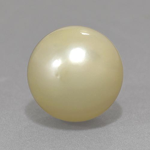 Perla Amarillo claro natural de 13.06 ct, Esfera / Bola, Opaco